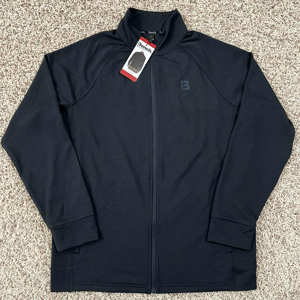 Bench Men’s Moisture Wicking Performance Full Zip Jacket Black Size Medium (New)